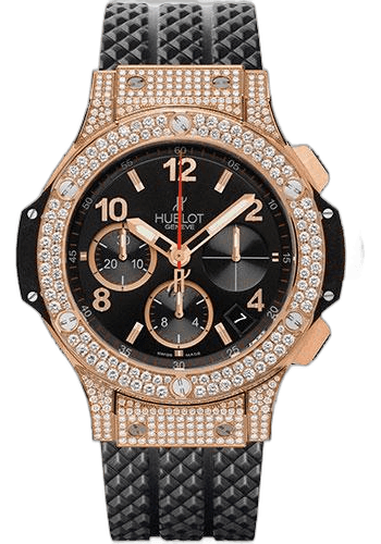 Big Bang Watch-341.PX.130.RX.174 41mm Gold Diamond Black Dial Hublot Ref. 341.PX.130.RX.174