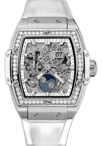 Big Bang Moonphase Titanium White Diamonds Watch-647.NE.2070.RW.1204 42mm Diamond Sapphire Dial by Hublot — 647.NE.2070.RW.1204