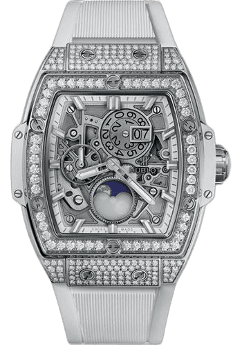 Big Bang Moonphase Titanium White Pave Watch-647.NE.2070.RW.1604 42mm Pavé Sapphire Dial Hublot Ref. 647.NE.2070.RW.1604