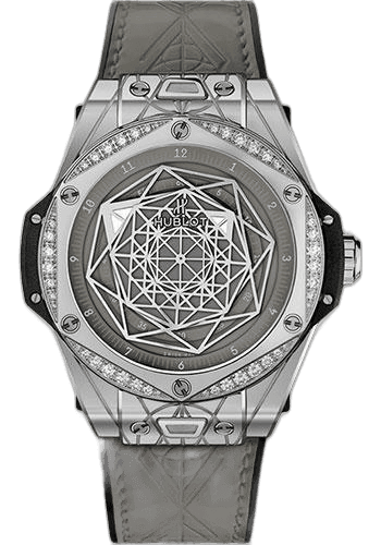Big Bang One Click Sang Bleu Steel Grey Diamonds Watch - 39 mm - Grey Dial Limited Edition of 200-465.SS.7047.VR.1204.MXM20 39mm Diamond Grey Dial by Hublot — 465.SS.7047.VR.1204.MXM20