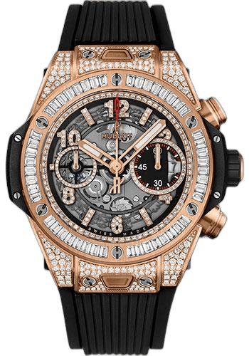 Hublot Big Bang Unico King Gold Jewellery 42mm Watch - 42 mm - Black Skeleton Dial-441.OX.1180.RX.0904 Diamond Black Dial Timepiece [441.OX.1180.RX.0904