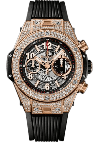 Hublot 45mm Pavé Black Dial Big Bang Unico King Gold Pave Watch-411.OX.11180.RX.1704 Watch Ref. 411.OX.11180.RX.1704