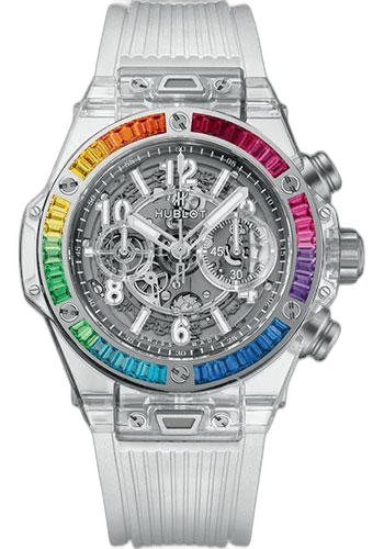 Hublot Big Bang Unico Sapphire Rainbow Watch-411.JX.4803.RT.4099 45mm Sapphire Crystal Skeleton Dial (411.JX.4803.RT.4099
