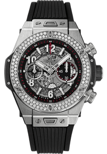 Big Bang Unico Titanium Diamonds Watch - 45 mm - Black Skeleton Dial-411.NX.1170.RX.1104 45mm Diamond Black Dial · Hublot 411.NX.1170.RX.1104