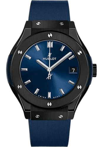 Hublot 33mm Classic Fusion Ceramic Blue Watch - 33 mm - Blue Dial - Blue Lined Rubber Strap-581.CM.7170.RX Watch Ref. 581.CM.7170.RX