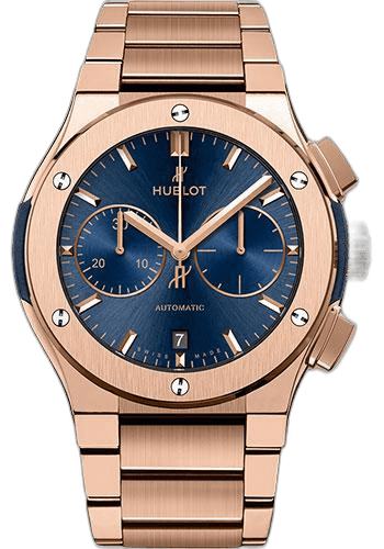 Classic Fusion Blue Chronograph King Gold Bracelet Watch-520.OX.7180.OX 45mm by Hublot — 520.OX.7180.OX