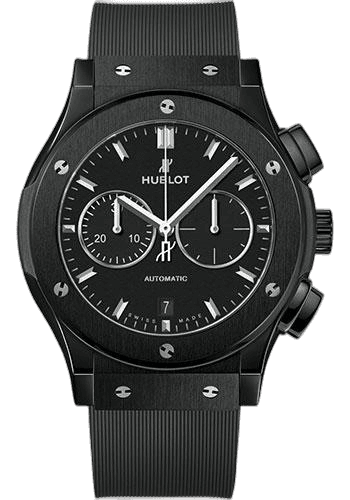 Classic Fusion Chronograph Black Magic Watch - 42 mm - Black Dial - Black Lined Rubber Strap-541.CM.1171.RX 42mm Ceramic Hublot Ref. 541.CM.1171.RX