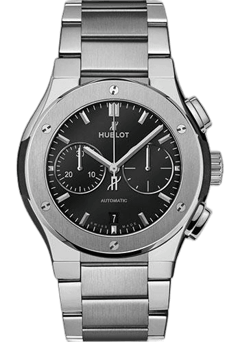 Classic Fusion Chronograph Titanium Bracelet Watch - 42 mm - Black Dial-540.NX.1170.NX 42mm by Hublot — 540.NX.1170.NX