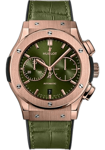 Classic Fusion Chronograph King Gold Green Watch-521.OX.8980.LR 45mm by Hublot — 521.OX.8980.LR