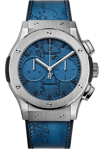 Classic Fusion Chronograph Berluti Scritto Ocean Blue Limited Edition of 250 Watch-521.NX.050B.VR.BER18 45mm Titanium Berluti Blue Dial — Hublot Ref. 521.NX.050B.VR.BER18