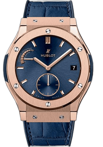 Hublot 45mm Classic Fusion Power Reserve King Gold Blue Watch-516.OX.7180.LR — Ref. 516.OX.7180.LR