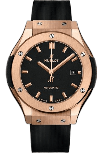 Classic Fusion King Gold Watch - 33 mm - Black Dial - Black Rubber and Leather Strap-582.OX.1180.RX 33mm — Hublot Ref. 582.OX.1180.RX