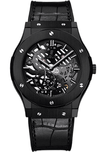 Hublot Classic Fusion Extra-Thin Skeleton Black Ceramic Watch-515.CM.0140.LR 45mm Sapphire Dial Ref. 515.CM.0140.LR