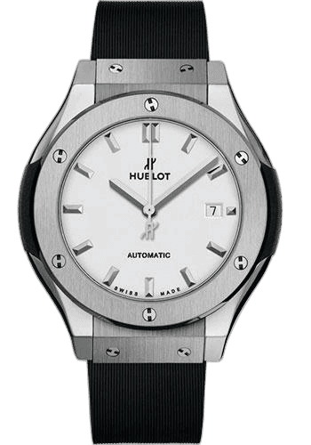 Classic Fusion Titanium Opalin Watch - 33 mm - Opaline Ed Dial - Black Rubber and Leather Strap-582.NX.2610.RX 33mm Red Dial — Hublot Ref. 582.NX.2610.RX