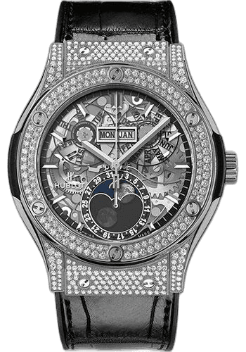Classic Fusion Aerofusion Moonphase Titanium Pave Watch-517.NX.0170.LR.1704 45mm Pavé Sapphire Dial — Hublot Ref. 517.NX.0170.LR.1704