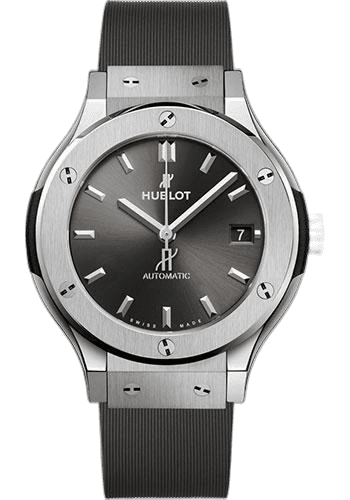 Hublot Classic Fusion Racing Grey Titanium Watch - 38 mm - Gray Dial - Gray Lined Rubber Strap-565.NX.7071.RX 38mm Timepiece [565.NX.7071.RX