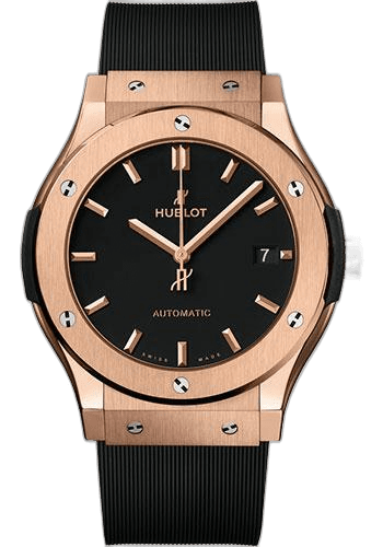 Hublot 45mm Classic Fusion King Gold Watch - 45 mm - Black Dial - Black Lined Rubber Strap-511.OX.1181.RX — Ref. 511.OX.1181.RX
