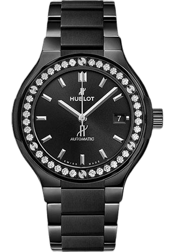 Hublot Classic Fusion Black Magic Diamonds Watch-568.CM.1470.CM.1204 38mm Ceramic Diamond Black Dial Timepiece [568.CM.1470.CM.1204