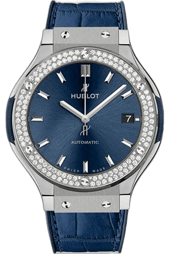 Hublot Classic Fusion Blue Titanium Watch-565.NX.7170.LR.1104 38mm Diamond Blue Dial (565.NX.7170.LR.1104