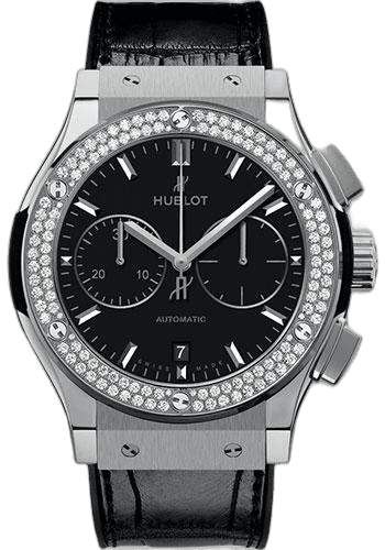 Hublot Classic Fusion Chronograph Titanium Diamonds Watch-521.NX.1171.LR.1104 45mm Diamond Black Dial Watch Ref. 521.NX.1171.LR.1104