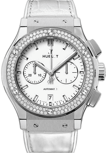 Classic Fusion Chronograph Titanium White Diamonds Watch-541.NE.2010.LR.1104 · Hublot 42mm Diamond White Dial — 541.NE.2010.LR.1104