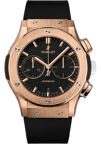 Classic Fusion Chronograph King Gold Watch - 45 mm - Black Dial - Black Lined Rubber Strap-521.OX.1181.RX · Hublot 45mm — 521.OX.1181.RX