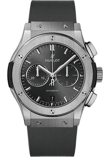 Classic Fusion Racing Grey Chronograph Titanium Watch - 42 mm - Gray Dial - Gray Lined Rubber Strap-541.NX.7070.RX 42mm — Hublot Ref. 541.NX.7070.RX