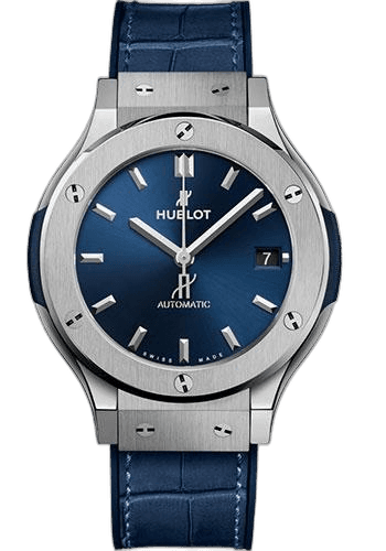 Classic Fusion Titanium Blue Watch - 38 mm - Blue Dial - Blue Rubber and Leather Strap-565.NX.7170.LR 38mm — Hublot Ref. 565.NX.7170.LR