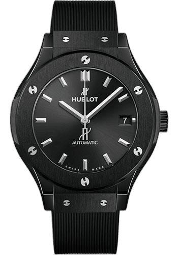 Classic Fusion Black Magic Watch - 38 mm - Black Dial - Black Lined Rubber Strap-565.CM.1470.RX 38mm Ceramic by Hublot — 565.CM.1470.RX