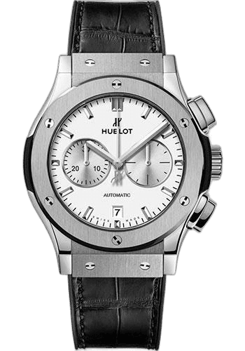 Classic Fusion Chronograph Titanium Opalin Watch - 42 mm - Opaline Ed Dial - Black Rubber and Leather Strap-541.NX.2611.LR 42mm Red Dial Hublot Ref. 541.NX.2611.LR