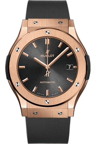 Hublot Classic Fusion Racing Grey King Gold Watch - 45 mm - Gray Dial - Gray Lined Rubber Strap-511.OX.7081.RX 45mm Ref. 511.OX.7081.RX