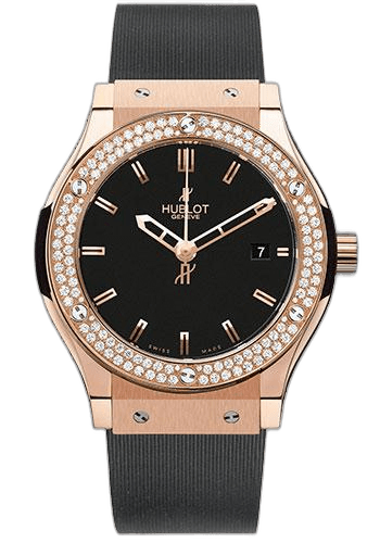 Hublot 42mm Diamond Black Dial Classic Fusion Gold Diamonds Watch-542.PX.1180.RX.1104 — Ref. 542.PX.1180.RX.1104