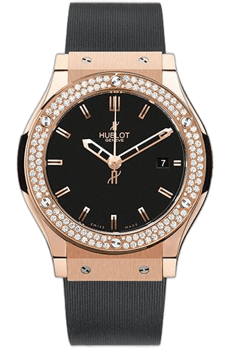 Hublot Classic Fusion Gold Watch-511.PX.1180.RX.1104 45mm Diamond Black Dial Timepiece [511.PX.1180.RX.1104