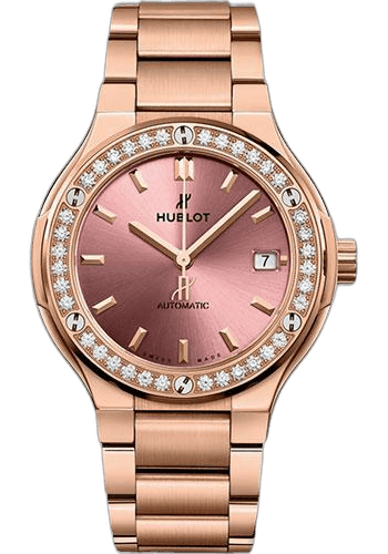Hublot Classic Fusion King Gold Pink Watch-568.OX.891P.OX.1204 38mm Diamond Pink Dial Ref. 568.OX.891P.OX.1204