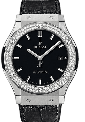 Hublot Classic Fusion Titanium Watch-565.NX.1171.LR.1104 38mm Diamond Black Dial