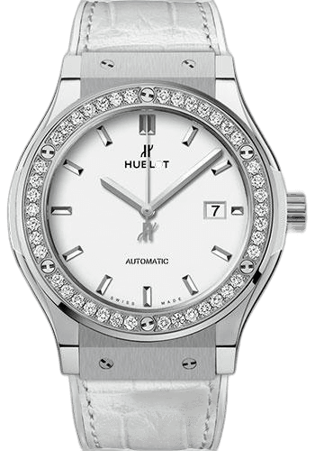 Classic Fusion Titanium White Diamonds Watch-542.NE.2010.LR.1204 42mm Diamond White Dial — Hublot Ref. 542.NE.2010.LR.1204