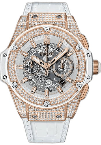 Hublot Big Bang Unico King Power Unico King Gold White Pave Watch-701.OE.0128.GR.1704 48mm Pavé Sapphire Dial Ref. 701.OE.0128.GR.1704