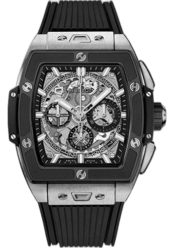 Hublot Spirit of Big Bang Titanium Ceramic Watch - 42 mm - Sapphire Dial - Black Rubber Strap-642.NM.0170.RX 42mm