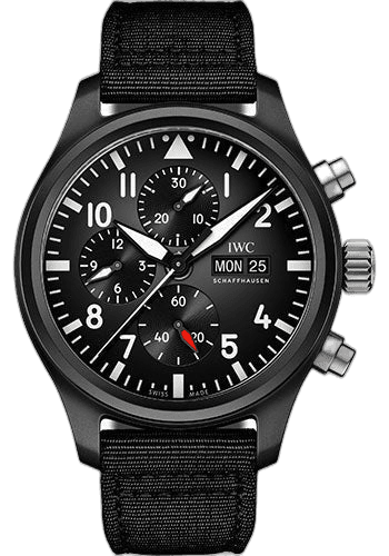 IWC Pilot's Watch Ceramic — Black TOP GUN Day-Date Chronograph Dial | Ref. IW389101