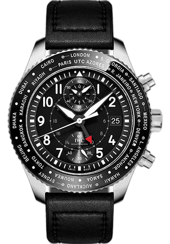 IWC Pilot's Watch Steel — Black Timezoner Chronograph Flyback Dial | Ref. IW395001