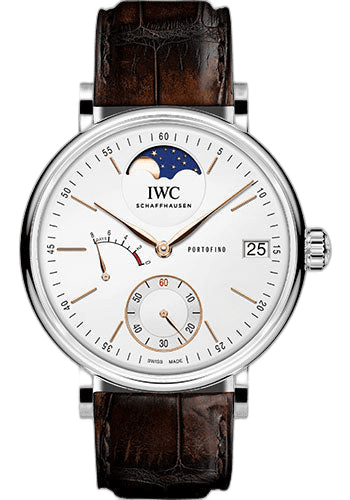 IWC Portofino Hand-Wound Moon Phase Steel — Silver-Plated Dial | Ref. IW516401