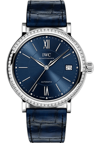 IWC Portofino Automatic Steel — Diamond Bezel, Blue Dial | Ref. IW458111