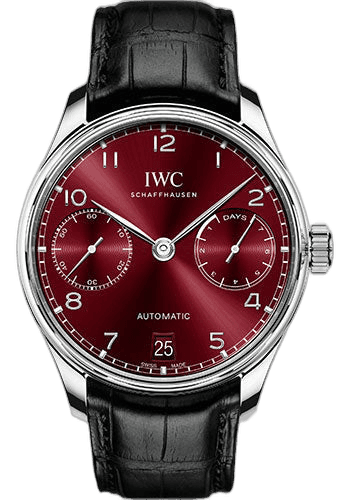 IWC Portugieser Automatic Steel — Burgundy Dial, Power Reserve | Ref. IW500714