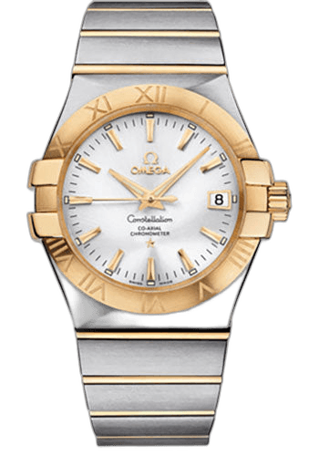 Omega Constellation Gents Constellation Chronometer Watch - 35 mm Brushed Steel And Yellow Gold Case - Silver Dial - 123.20.35.20.02.002 35mm & Yellow Gold Silver Dial Timepiece [123.20.35.20.02.002