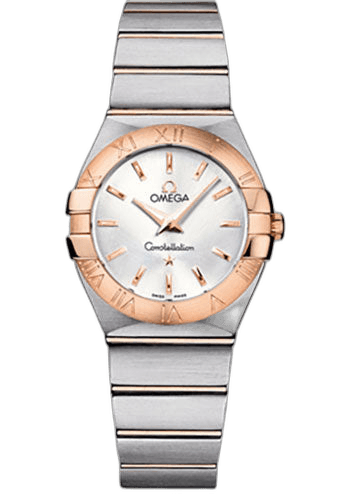 Constellation Ladies Constellation Quartz Watch - 27 mm Brushed Steel And Red Gold Case - Silver Dial - 123.20.27.60.02.001 27mm & Red Gold Silver Dial by Omega — 123.20.27.60.02.001