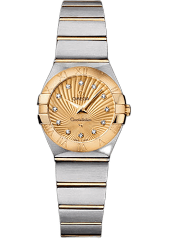 Constellation Ladies Constellation Quartz Watch - 24 mm Brushed Steel And Yellow Gold Case - Champagne Diamond Dial - 123.20.24.60.58.001 24mm & Yellow Gold Champagne Diamond Dial Omega Ref. 123.20.24.60.58.001
