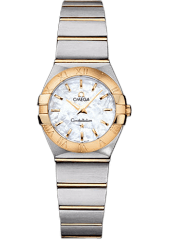 Omega Constellation Ladies Constellation Quartz Watch - 24 mm Brushed Steel And Yellow Gold Case - Mother-Of-Pearl Dial - 123.20.24.60.05.002 24mm & Yellow Gold Mother-of-Pearl Dial Ref. 123.20.24.60.05.002