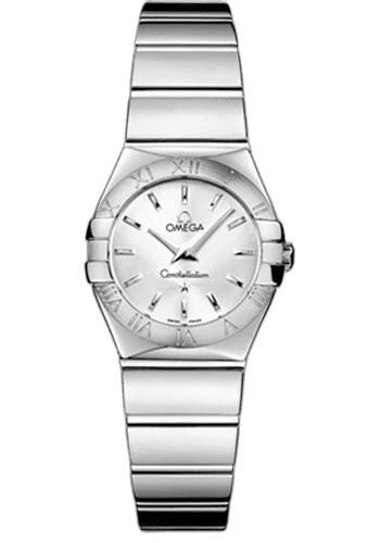 Constellation Ladies Constellation Polished Quartz Watch - 24 mm Polished Steel Case - Silver Dial - Steel Bracelet - 123.10.24.60.02.002 24mm — Omega Ref. 123.10.24.60.02.002
