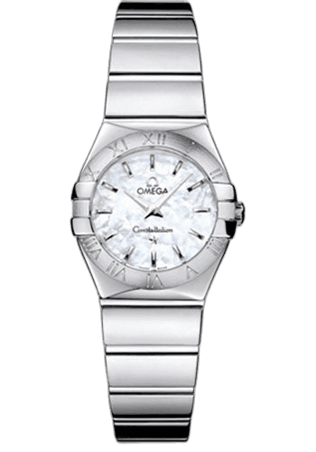 Omega Constellation Ladies Constellation Polished Quartz Watch - 24 mm Polished Steel Case - Mother-Of-Pearl Dial - Steel Bracelet - 123.10.24.60.05.002 24mm