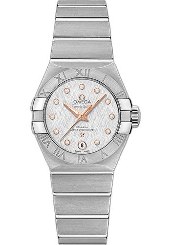 Constellation Co-Axial Master Chronometer Watch - 27 mm Steel Case - Silk-Like Pattern White -Silvery Diamond Dial - 127.10.27.20.52.001 27mm Omega Ref. 127.10.27.20.52.001